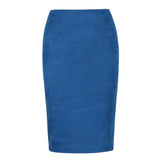 Multi Color Suede Midi Pencil Skirt Women 2021 Fashion Elastic High Waist Office Lady Bodycon Skirts