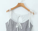 Striped Frill Strap Mini Dress- Outfit