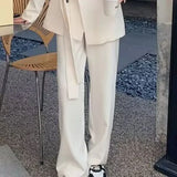 Net Red Spring And Autumn Suit Suit Pink Set Slim Slimming Broad Leg Trousers Suit Suit Jacket