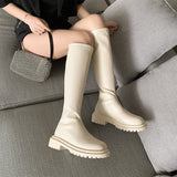 Zingj 2023 New Fashion Casual Knight Boots High Tube Medium Heel Motorcycle Boots A Hair-Outfit