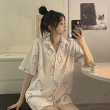 Sets Women Comfortable Fashion Plaid Sweet Cute Casual Lounge Homewear Korean Fashion Summer Girls Clothing Simple