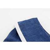 Clothing Denim Dress Vintage V Neck Bow Short Sleeve Casual Fashion High Waist Baggy A-Line Short Skirt Ladies