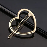 Metal Love Heart Hair Clip Elegant Star Round Barrette for Women Girls Sweet Hairpins Barrettes Hair