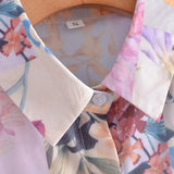 Women Basic Floral Print Boho Shirt 2021 New Vintage Single Breasted Long Sleeve Button-Up Female Chic Blouse