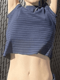 Vintage Striped Baby Crop Top- Outfit