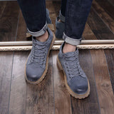 Zingj Warm Overalls Leather Boots Short Boots Men's Boots Round Boots Fashion And Velvet Cotton Boots Martin Boots Fashion Boots