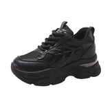Heightening Women's Single Shoes 2025 Spring New Breathable Old Shoes Thick Sole Mesh Small Sports Casual