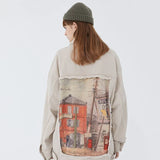 Retro patch loose jacketOutfit