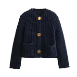 Autumn Street Shirt Fashion Cute Crochet Wool Vest Knitted Thick Knitted Vest Women's