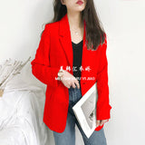 Suit Jacket Woman's New 2025 Korean Version Of Spring And Autumn Leisure Loose Net Red Autumn Suit Top British Style