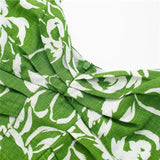 2023 Cut Out Slip Long Dress Women Summer Green Floral Dress Woman Pleated Backless Sexy Party Dresses Beach Holiday