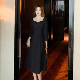 White Long Dress Women Elegant Chic Pearl Spaghetti Strap Prom Dress 2023 Autumn Casual Long Sleeve Evening Party