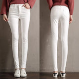 Warm Jeans Women Winter Wear Black Grey Female Denim Trousers Young Ladies Slim Skinny Streetwear Jean Fleece Pencil