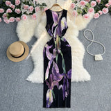 Zingj Gentle And Comfortable Temperament Slim And Casual Thin Print Dress Female 2024 Summer New