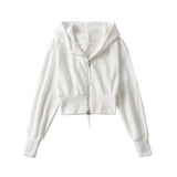 Zip Hoodie Slim Women Sweats Grunge Pink Sweatshirt Aesthetic Hoody Sweat College Young Girls Sweetshirts Crop Hoodie