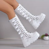 With Thick Bottom Boots 2025 New Gothic Slope And High-Heeled Boots Girl Punk Chia Knight