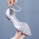 And Summer 2 Cm Flat Hedley Casual Sharp In The Hollow Sandals Square With Shallow Mouth Water Drill Buckle Bridal Shoes Wedding