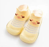 Spring Leopard Soft Bottom Non-Slip Floor Socks Solid Color Toddler Girl Boy Shoes With Transparent Rubber Soles Kid