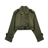 2025 Spring New Women's Clothing With Belted Long-Sleeved Casual Windwear