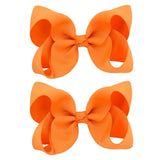 4'' Cute Solid Grosgrain Ribbon Bowknot Hair Clips For Girls Handmade Hairpins Barrettes Headwear Kids Hair