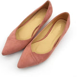 Zingj Bird Spring New Korean Version Fine Heel Suede Tip Low Heel Single Shoes Women Small Heel Large Size Black Work Shoes Women-Outfit
