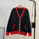 cardigan sweater jacket women South Korea 2021 autumn and winter new style foreign loose outer wear lazy knit