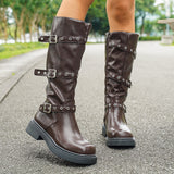 Trouser Boots Women 2025 Thin Thick Bottom Punk Wind But Knee Boots High-Sleeches Knight