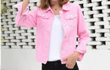 Jacket and Coats for Women 2019 Autumn Candy Color Casual Short Denim Jacket Chaqueta Mujer Casaco Jaqueta