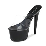 2021 Summer Platform Sandals Women Sexy PVC Transparent Slim Ultra High Heels 17CM Shoes Women Sandale Female Pole Dancing