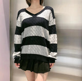 80's Downtown Girl Striped SweaterOutfit