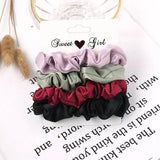 Set Scrunchies Hair Ring Candy Color Hair Ties Rope Autumn Winter Women Ponytail Hair Accessories 4-6Pcs Girls Hairbands