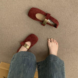 Spring And Autumn 2025 New Retro-Sensitive Red Single Shoe Fashion Korean Version Of The Flat Design Mary Precious