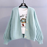 cardigan jacket women 2021 autumn and winter fashion temperament new Korean loose long-sleeved v-neck