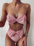 Zingj New Swimsuit Hot Swimsuit Women's Split Bright Silk Bikini