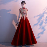 Dress Dress Dress 2025 Winter Adult Performance Suit Chinese Long Cheongsam Choir Host Banquet Evening