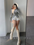 Skirt with Shorts Women Sexy High Waist White Black A-line Korean Gyaru Mini Tennis Skirt School Girl