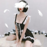 Lace Nightdress Bowknot Underwear Set Kawaii Maid Outfits Japanese Maid Cosplay Costumes Sexy Lingerie School