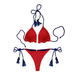 Swimsuit Girl Bikini Split Sexy Triangle Double-Sided Bump Beach Bikini Swimsuit