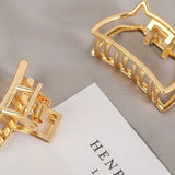 Women Girls Cute Heart Hollow Geometric Gold Alloy Hair Claws Sweet Headband Hair Clips Hairpins Fashion Hair