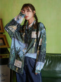 Renaissance Print Vintage Blouse Women Long Sleeve Top Oversized Shirt Floral Print Designer Top Fall 2020