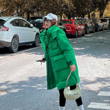 2022 Casual Loose Hooded Parkas Winter Jacket Women Fashion Solid Thick Long Coat Women Elegant Cotton Padded