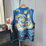 Painting Design Sense Minority Vest Knitted Vest With Loose Lazy Soft Waxy College Style Sleeveless Sweater Horse