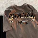 Embroidery Graphic T Shirts High Street Harajuku Vintage Y2k Top Woman Tshirts Casual Women Clothing Aesthetic
