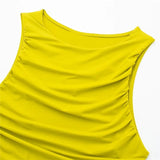 2023 Black Crop Top Women Ruched Tank Tops Y2k Streetwear White Sleeveless Top Female Fashion Summer Sexy Tops