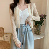 Knitted Cardigan Women Wear Air-Conditioned Sweaters In Summer 2023 New Style Design Minority Short Style