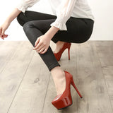 Zingj Version Of Fashion Business Fashion Nightclub Super High Heel Waterproof Platform Shallow Mouth Women's Single Shoes High Heels