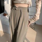 The New 2025 Spring Retro Chinese Style Design Narrow Version Wide-Leg Pants-Outfit