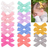 Lovely Baby Solid Hair Bows With Clip Bowknot Hair Clips Headwear Children Cute Cotton Hairpins Barrettes Hair