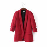 Blazer Women Suits 2020 Spring Summer Three Quarter Sleeve Thin Jacket Leisure Pink