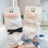 New Leopard Printed Bowknot Hair Clips For Cute Girls Lace Handmade Hairpins Boutique Barrettes Kids Hair